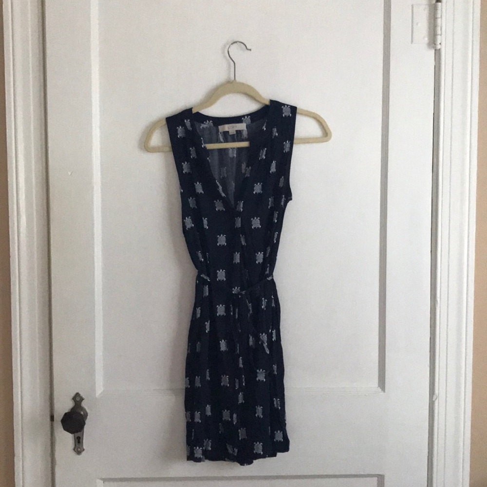 Loft XS Navy Dress with Turtles 👗